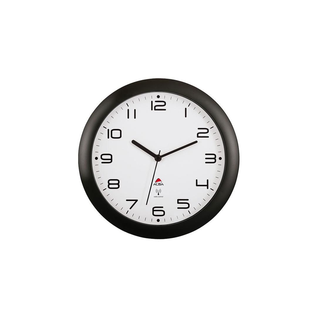 Horloge murale radio-pilotée silencieuse, Ø 30 cm HORNEWRC noir ALBA - Horloge murale radio-pilotée silencieuse ALBA HORNEWRC noir, vue d'ensemble