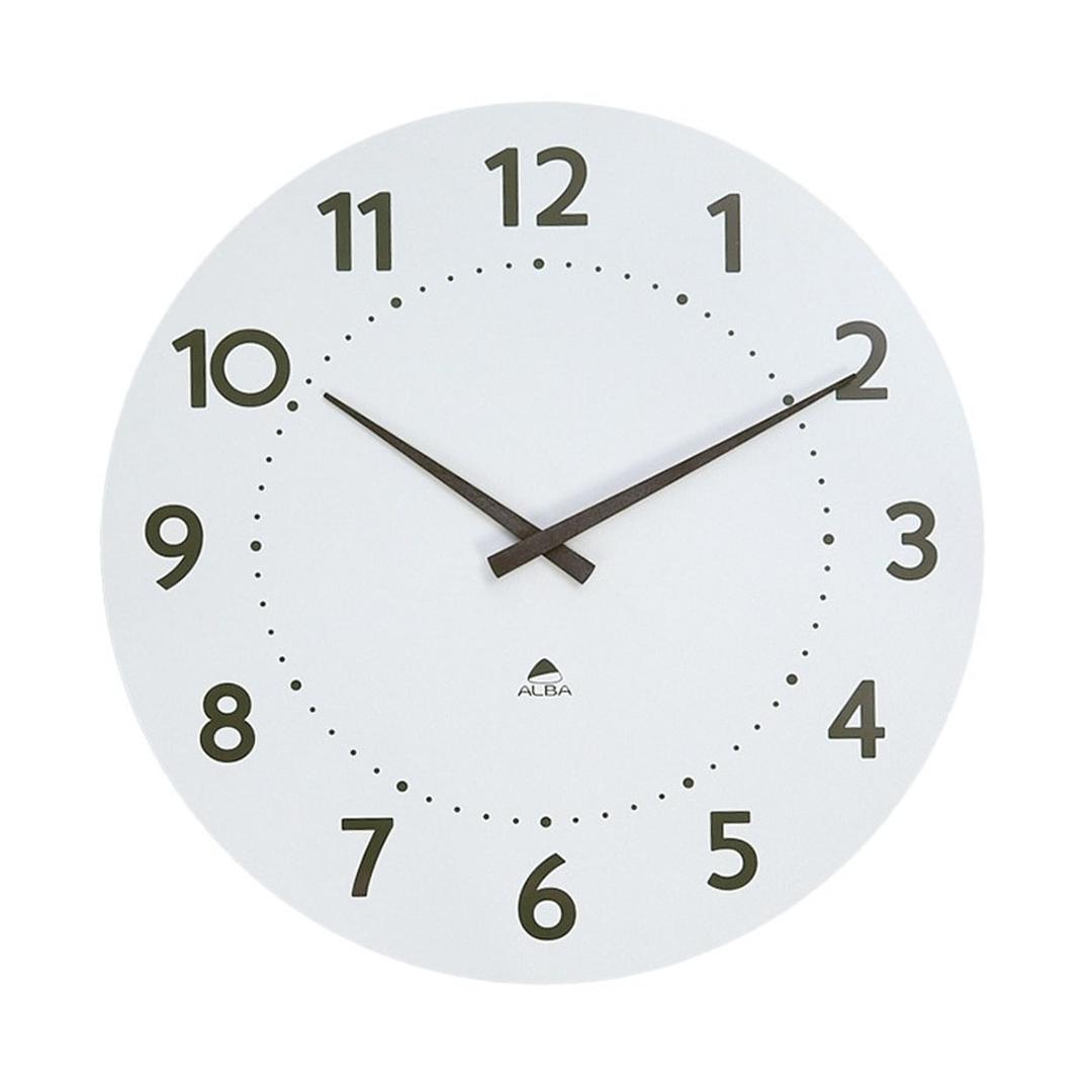 Grande horloge murale en bois silencieuse, Ø 55 cm HORMILENA 55 blanc ALBA - Grande horloge murale en bois silencieuse ALBA HORMILENA 55 blanc, vue d'ensemble