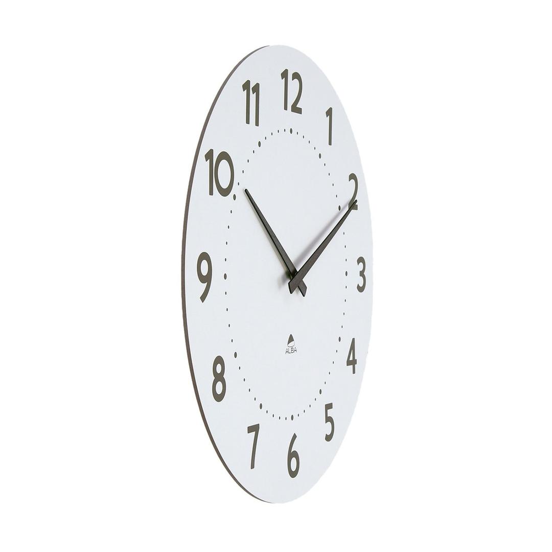 Grande horloge murale en bois silencieuse, Ø 55 cm HORMILENA 55 blanc ALBA - Grande horloge murale en bois silencieuse ALBA HORMILENA 55 blanc, profil
