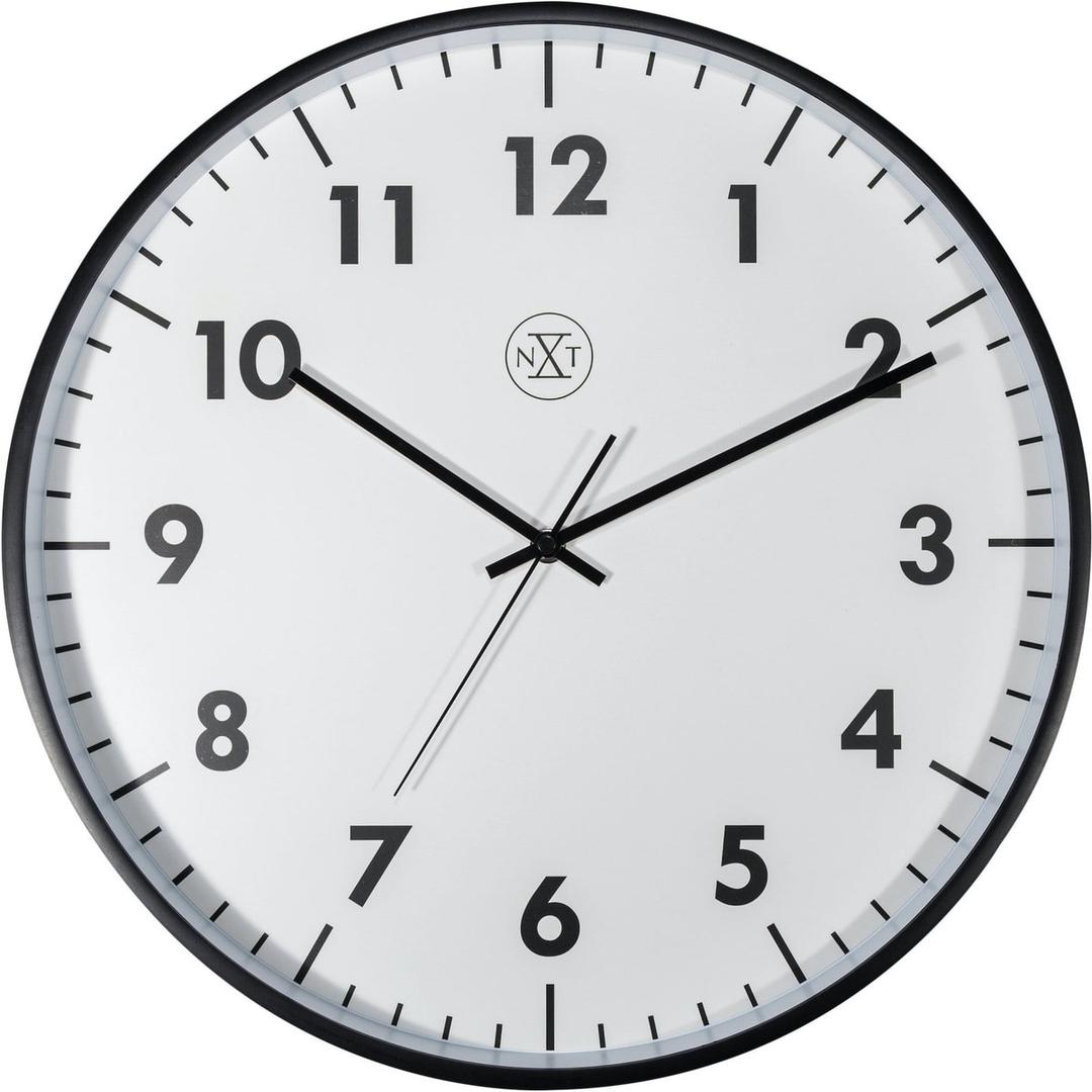 Grande horloge murale silencieuse, Ø 40,5 cm NXT New noir NEXTIME - Grande horloge murale silencieuse NeXtime NXT New noir, vue d'ensemble