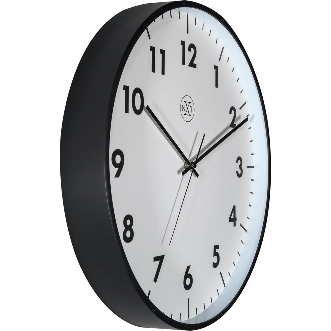 Grande horloge murale silencieuse, Ø 40,5 cm NXT New noir NEXTIME - Grande horloge murale silencieuse NeXtime NXT New noir, profil