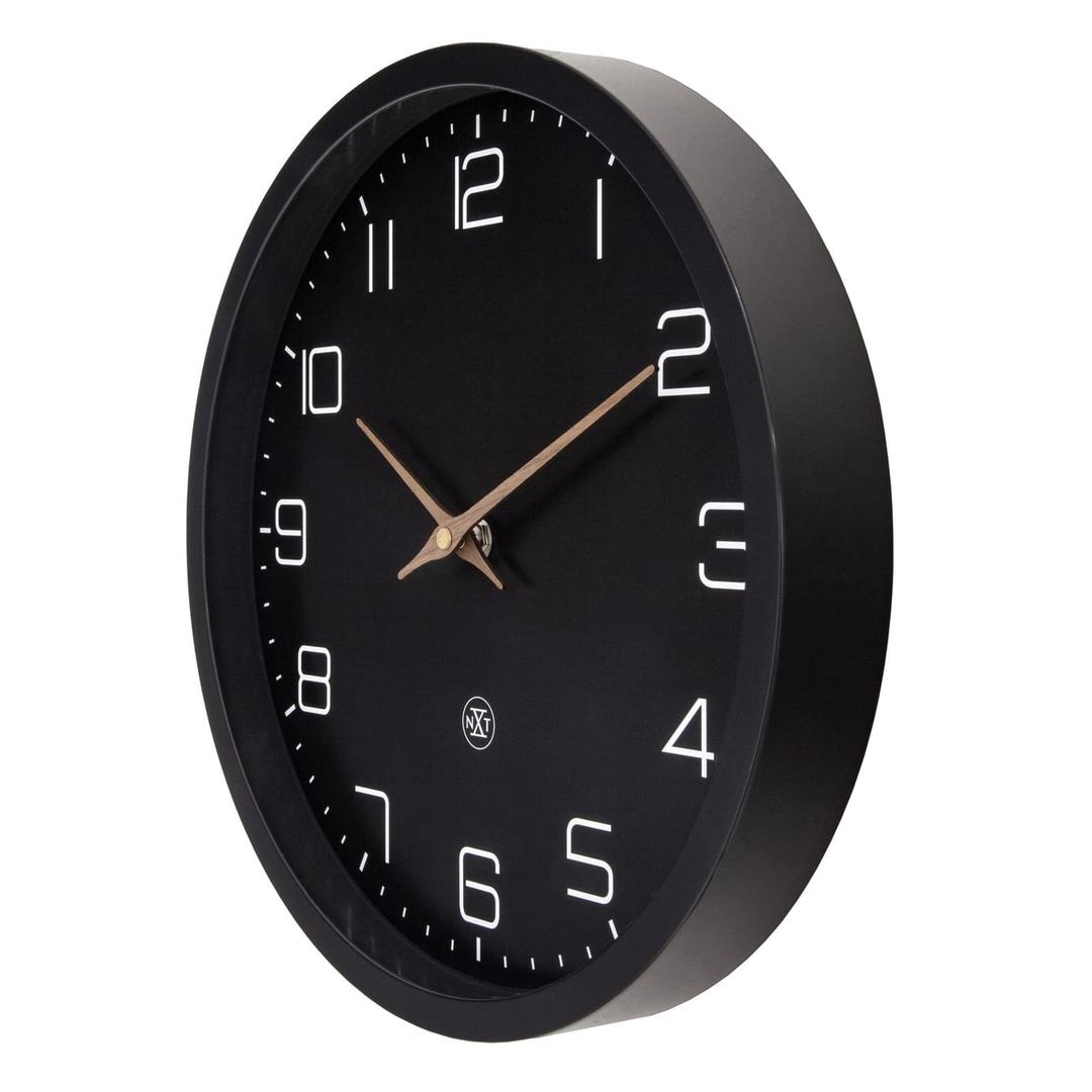 Horloge murale silencieuse papier et bioplastique, Ø 30 cm NXT Eco noir NEXTIME - Horloge murale silencieuse papier et bioplastique NeXtime NXT Eco noir, profil