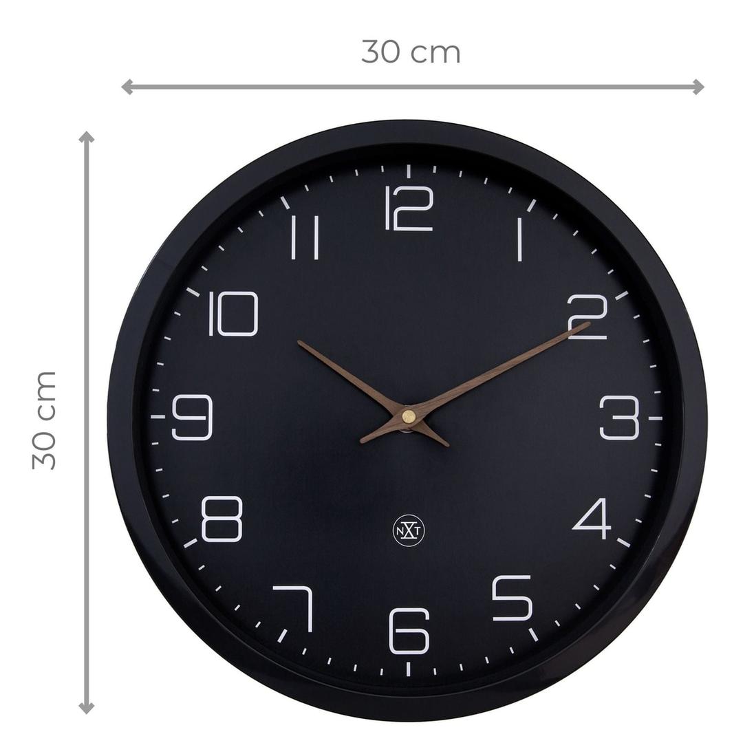 Horloge murale silencieuse papier et bioplastique, Ø 30 cm NXT Eco noir NEXTIME - Horloge murale silencieuse papier et bioplastique NeXtime NXT Eco noir, dimensions