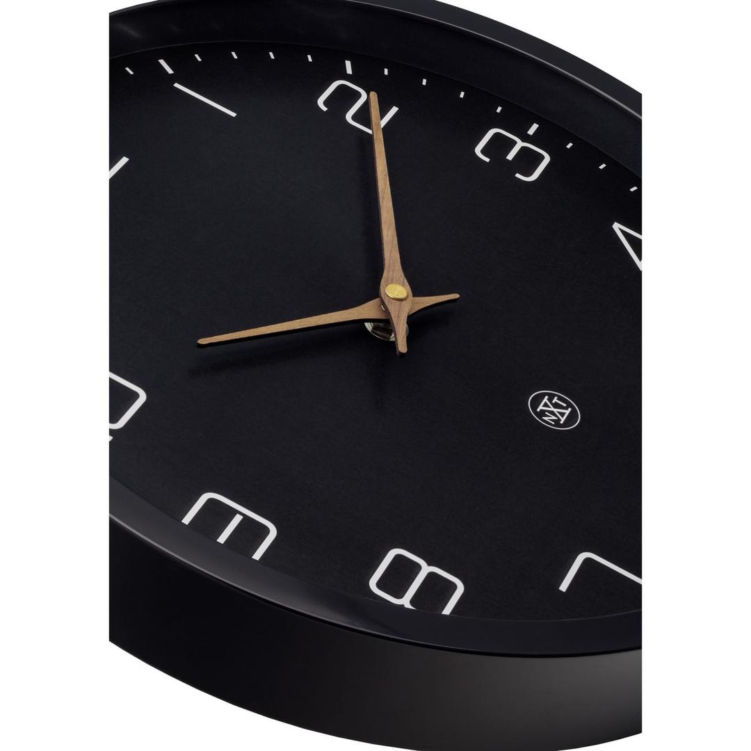 Horloge murale silencieuse papier et bioplastique, Ø 30 cm NXT Eco noir NEXTIME - Horloge murale silencieuse papier et bioplastique NeXtime NXT Eco noir, détail du cadran