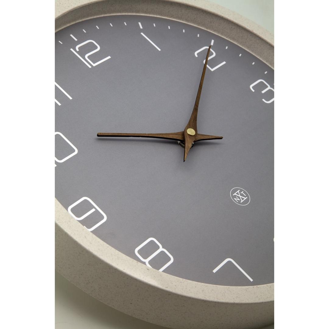 Horloge murale silencieuse papier et bioplastique, Ø 30 cm NXT Eco beige NEXTIME - Horloge murale silencieuse papier et bioplastique NeXtime NXT Eco beige, détail du cadran
