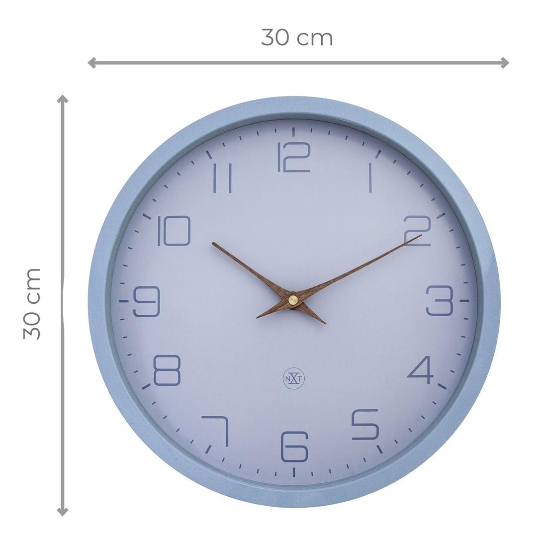 Horloge murale silencieuse papier et bioplastique, Ø 30 cm NXT Eco bleu NEXTIME - Horloge murale silencieuse papier et bioplastique NeXtime NXT Eco bleu, dimensions