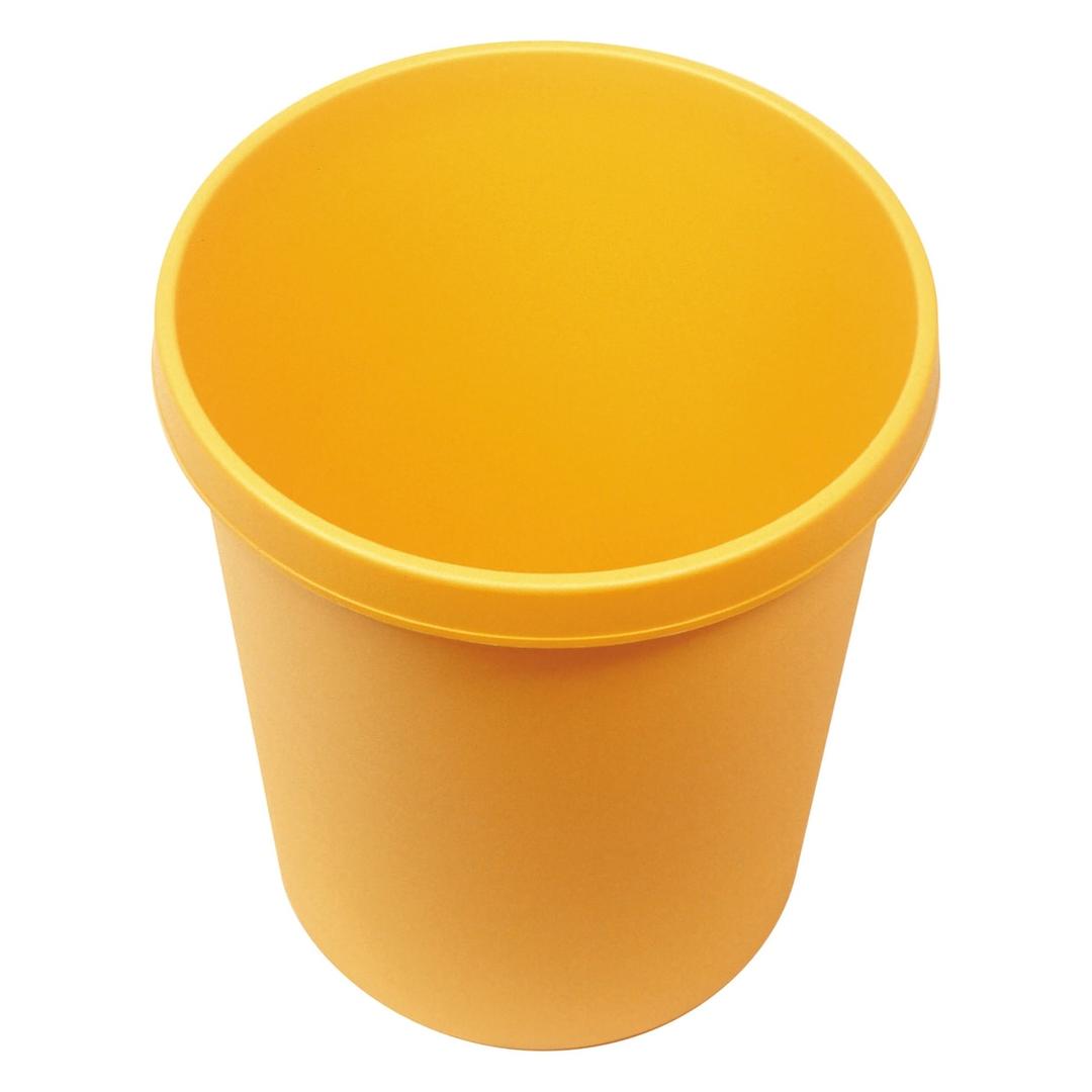 Corbeille à papier, bord de préhension the german 30 litres HELIT - Corbeille à papier helit the german 30 litres jaune, vue plongeante sur l'ouverture