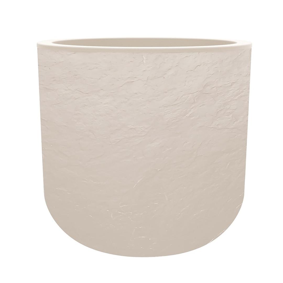 Pot de fleurs rond, décor pierre VOLCANIA'UP Ø 50 cm beige EDA - Pot de fleurs rond EDA VOLCANIA'UP Ø 50 cm beige, vue d'ensemble