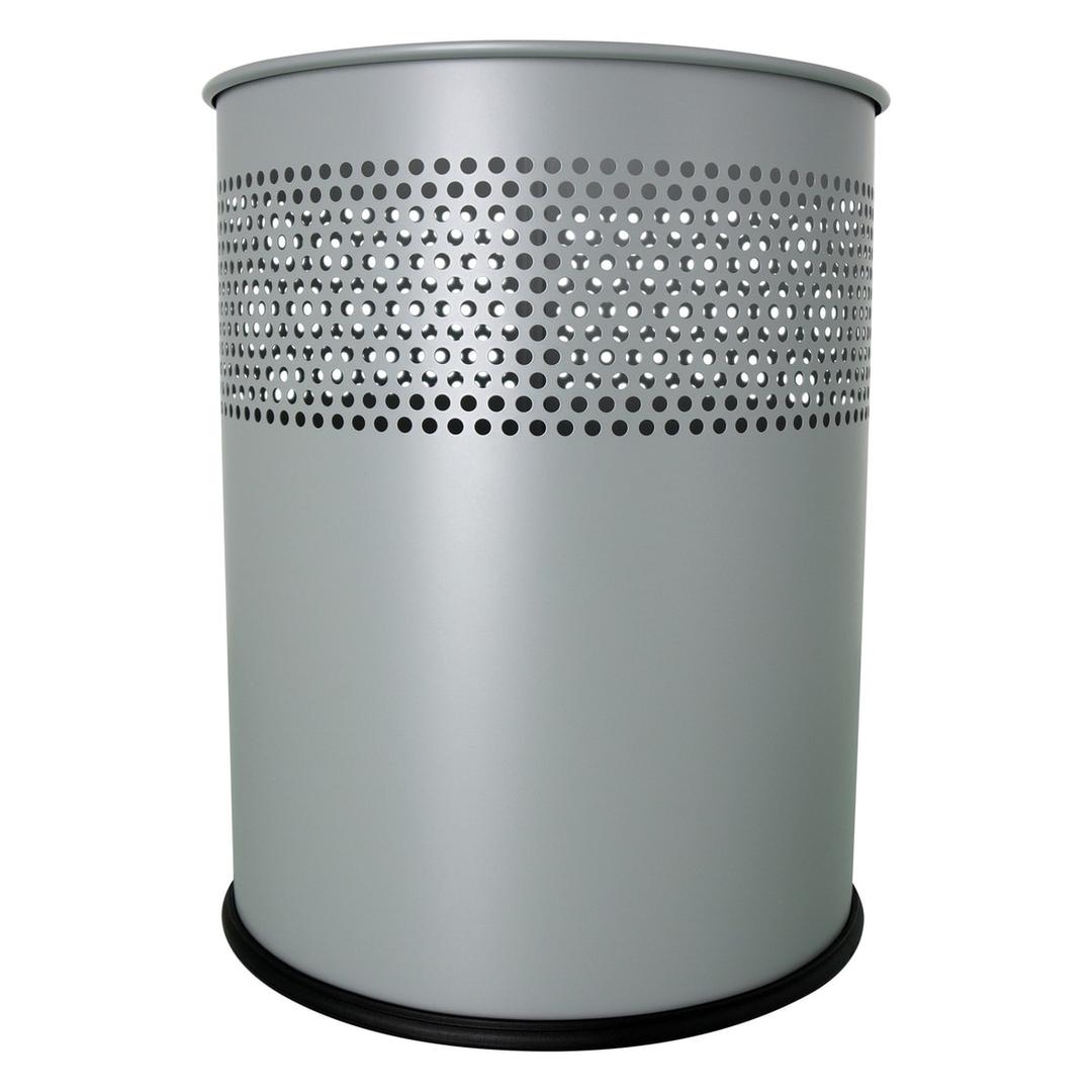 Corbeille à papier, ronde, perforée the dot 15 litres HELIT - Corbeille à papier helit the dot 15 litres gris aluminium, autre vue