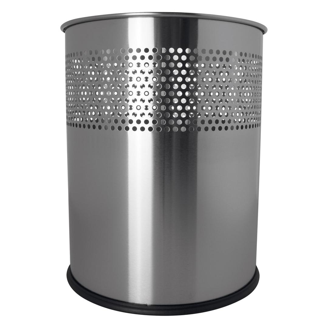 Corbeille à papier, ronde, perforée the dot 15 litres HELIT - Corbeille à papier helit the dot 15 litres argent, autre vue