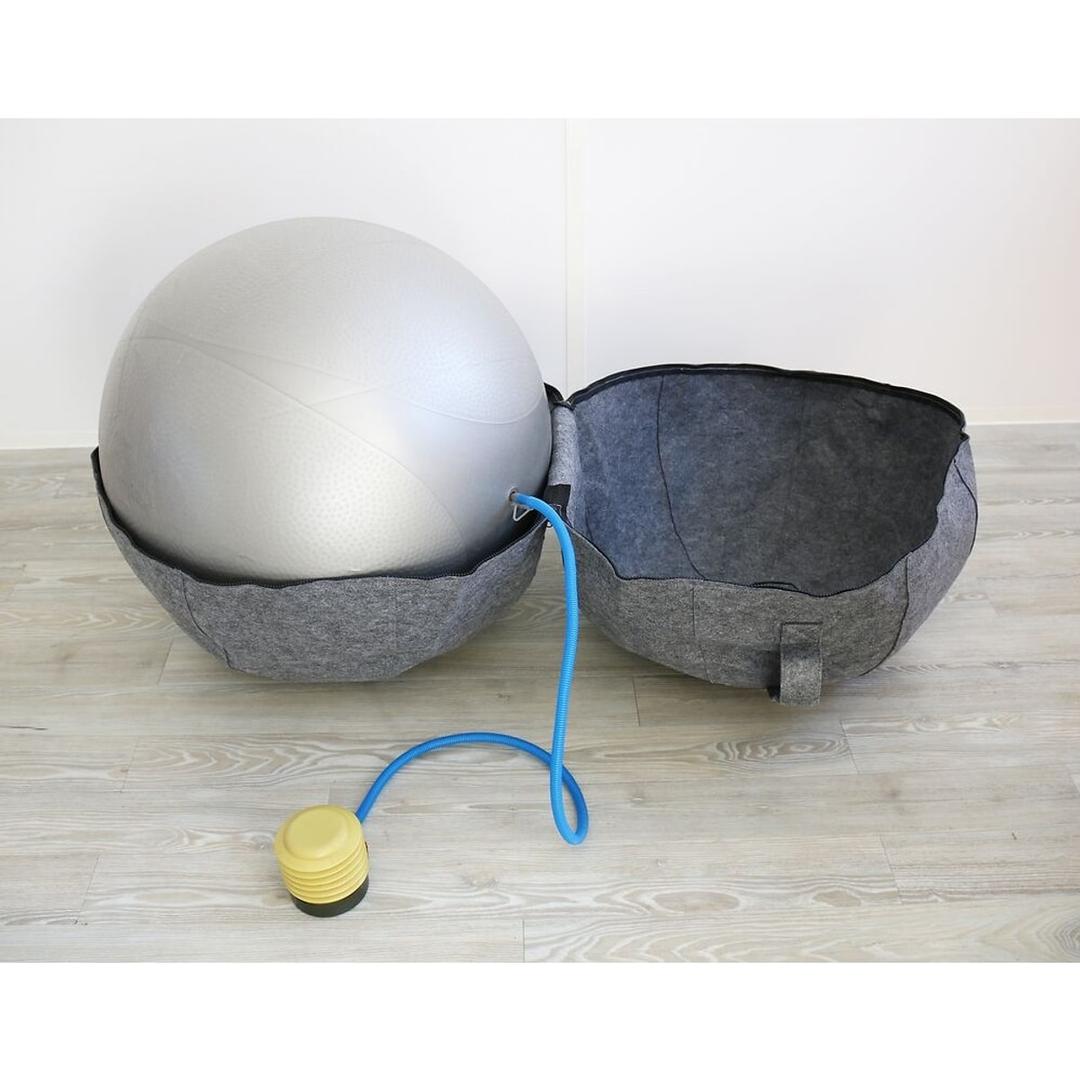 Ballon d'assise, housse en feutre ERGO SPHERE gris UNILUX - Ballon d'assise UNILUX ERGO SPHERE gris, ballon et housse