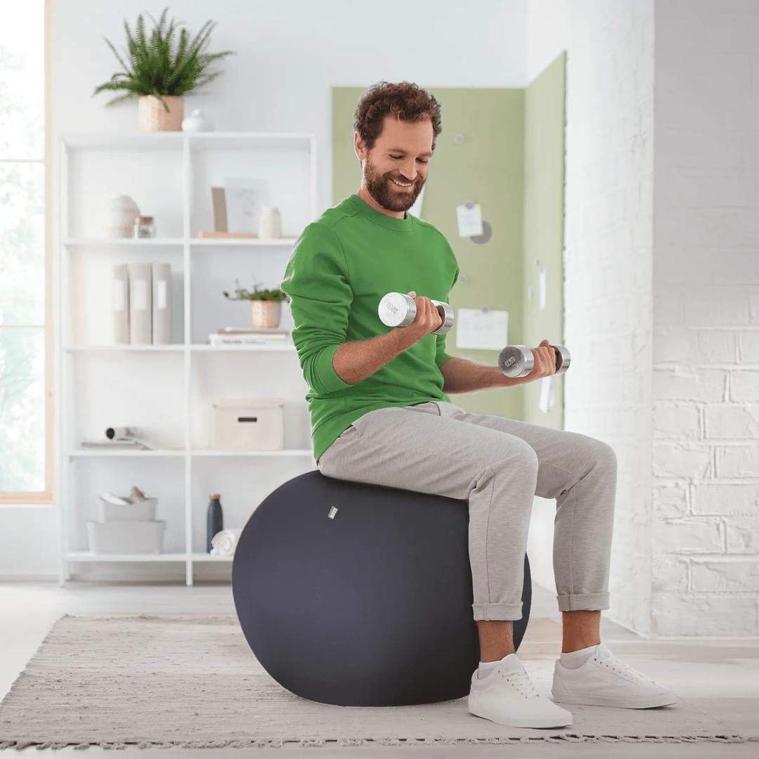 Ballon d'assise, anti-roulis Ergo Active Ø 55 cm gris foncé LEITZ - Ballon d'assise LEITZ Ergo Active Ø 55 cm gris foncé, en situation dans un bureau
