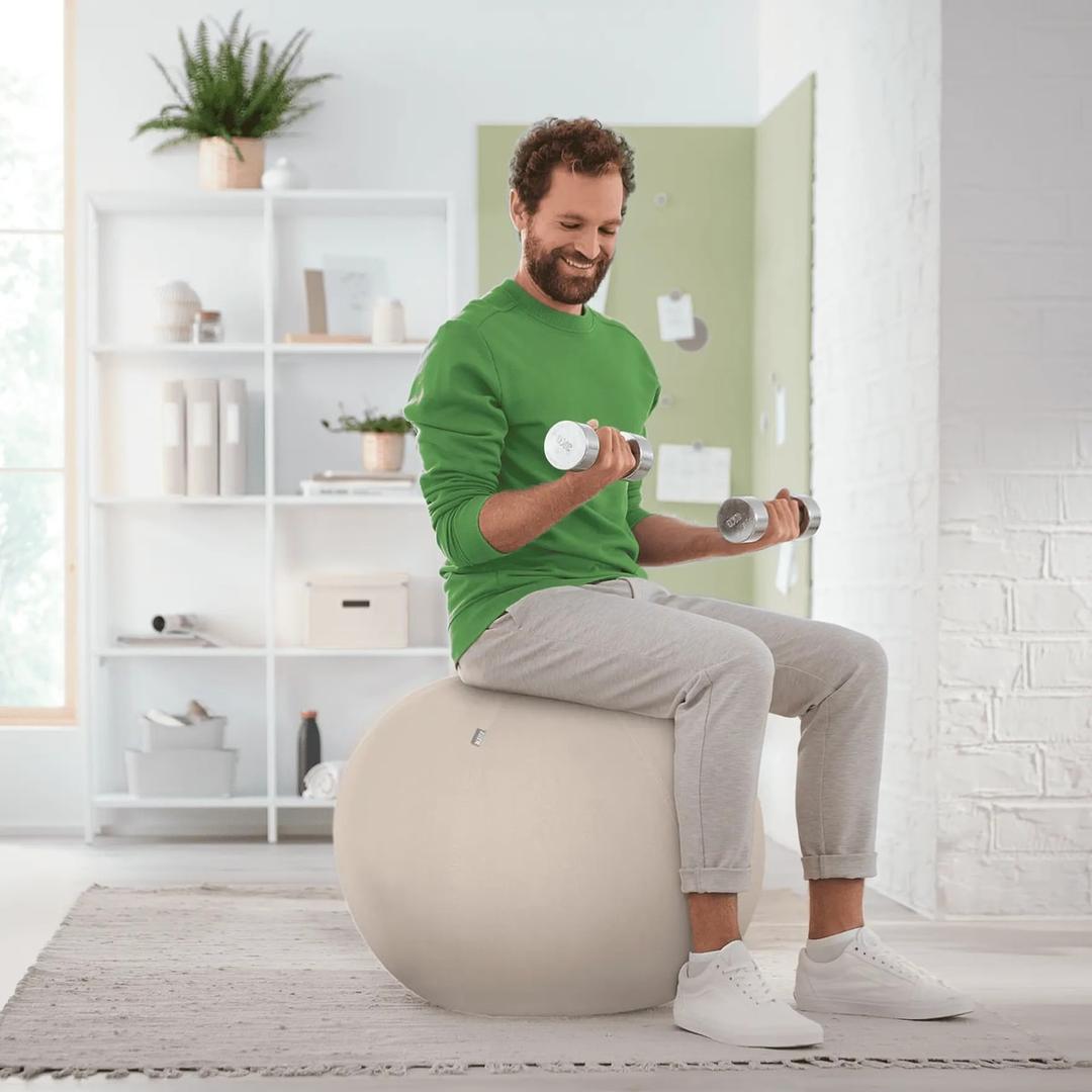 Ballon d'assise, anti-roulis Ergo Active Ø 75 cm gris LEITZ - Ballon d'assise LEITZ Ergo Active Ø 75 cm gris, en situation dans un bureau