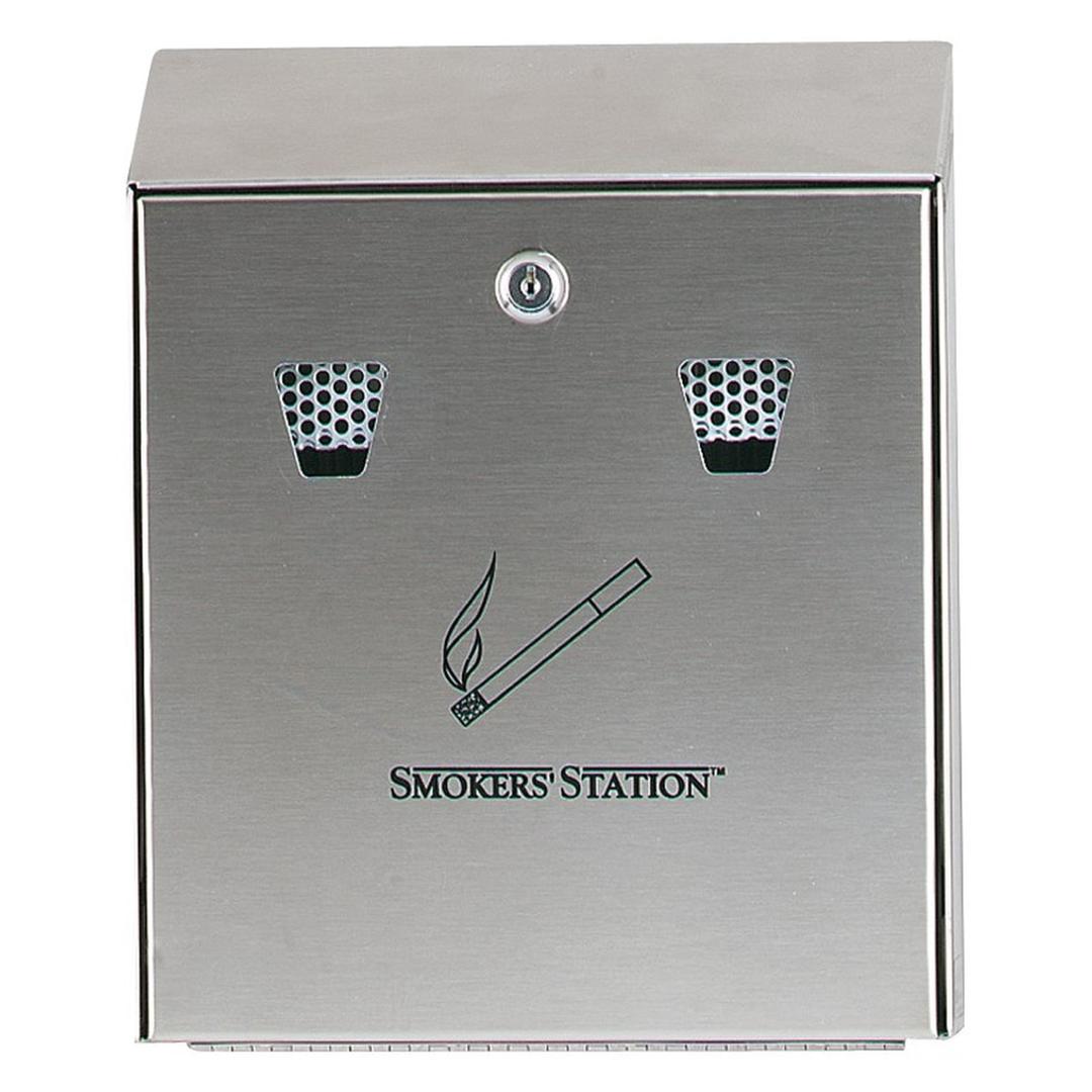 Cendrier mural à clé, acier galvanisé Smokers' Station noir RUBBERMAID - Cendrier mural à clé Rubbermaid Smokers' Station noir, vue d'ensemble