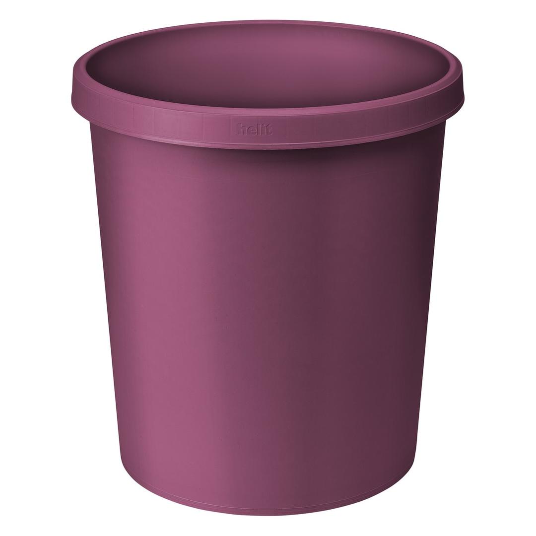Corbeille à papier, plastique recyclé the green german 18 litres HELIT - Corbeille à papier helit the green german 18 litres rouge, vue d'ensemble