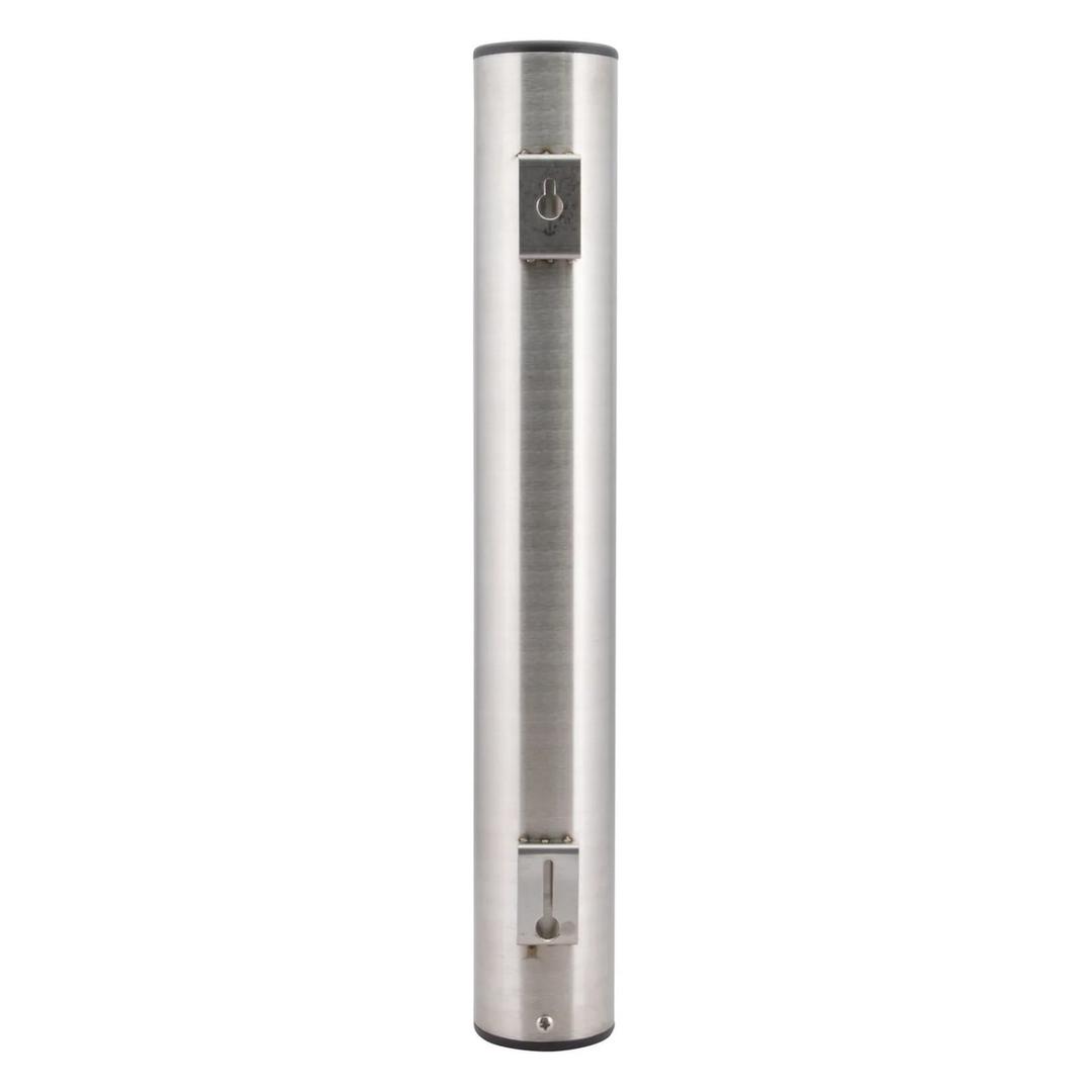 Cendrier mural en inox, 40,5 cm colonne argent SECURIT - Cendrier mural en inox Securit colonne argent, dos et platine de fixation