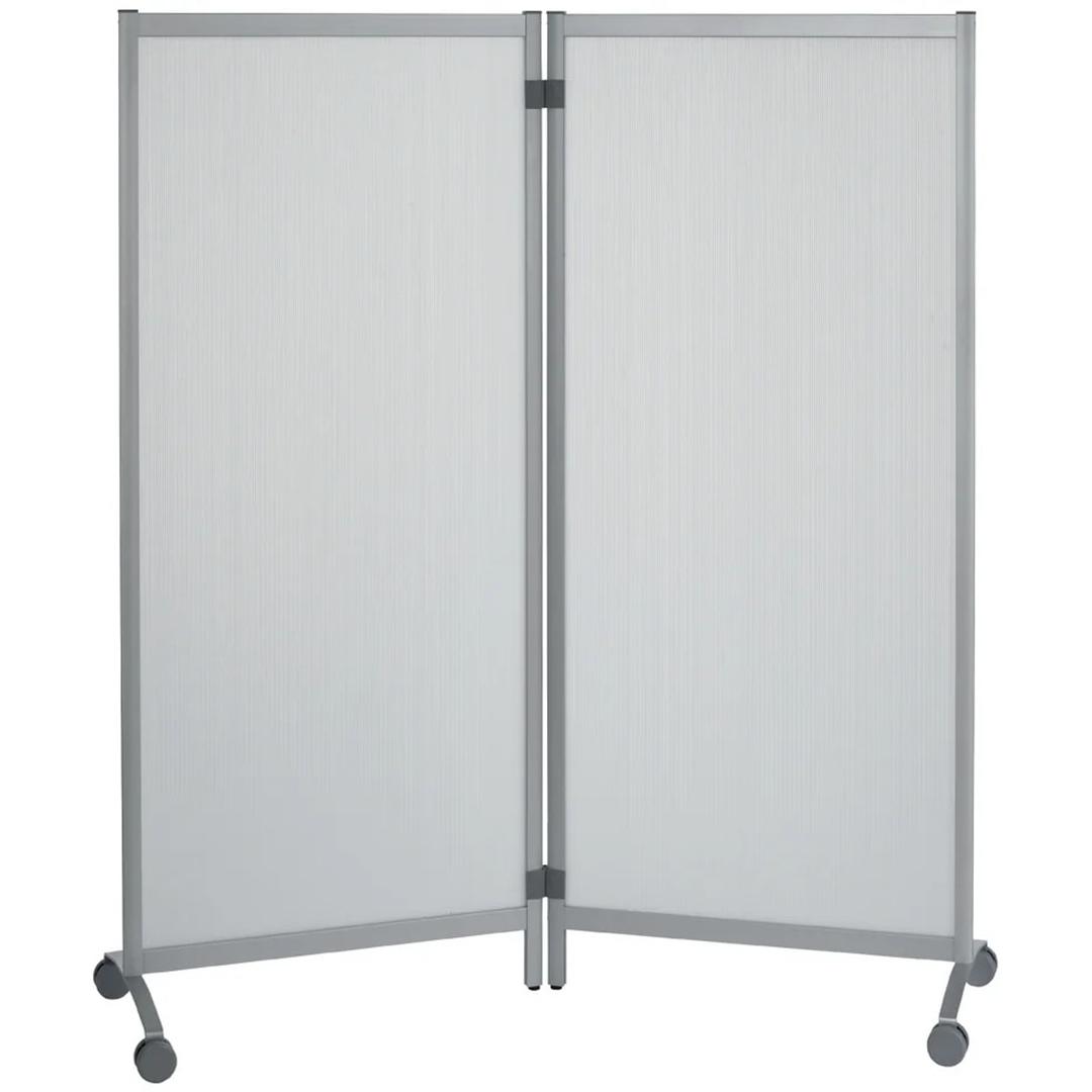 Cloison mobile transparente, 76 x 170 cm, lot de 2 cloisons mobiles CR01, lot de 2 transparent PAPERFLOW - Cloison mobile transparente PAPERFLOW cloisons mobiles CR01, lot de 2 transparent, vue d'ensemble, deux cloisons reliées