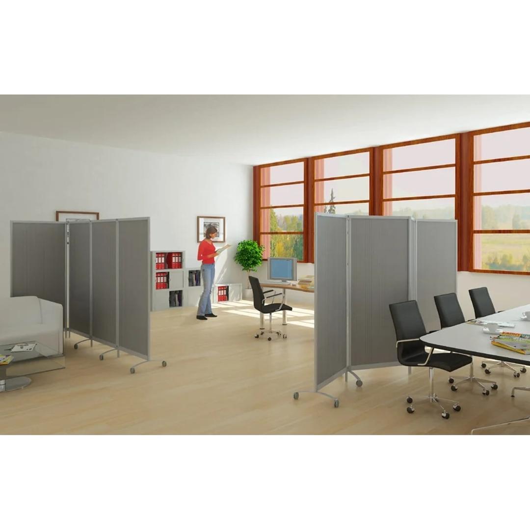 Cloison mobile transparente, 76 x 170 cm, lot de 2 cloisons mobiles CR01, lot de 2 transparent PAPERFLOW - Cloison mobile transparente PAPERFLOW cloisons mobiles CR01, lot de 2 transparent, en situation dans un bureau