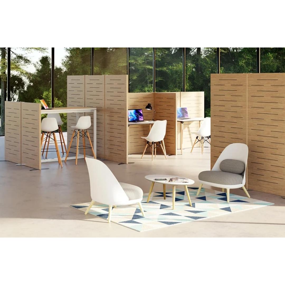 Cloison acoustique en bois, 79,5 x 180 cm cloison acoustique bois 1800 PAPERFLOW - Cloison acoustique en bois PAPERFLOW cloison acoustique bois 1800, en situation, plusieurs cloisons reliées