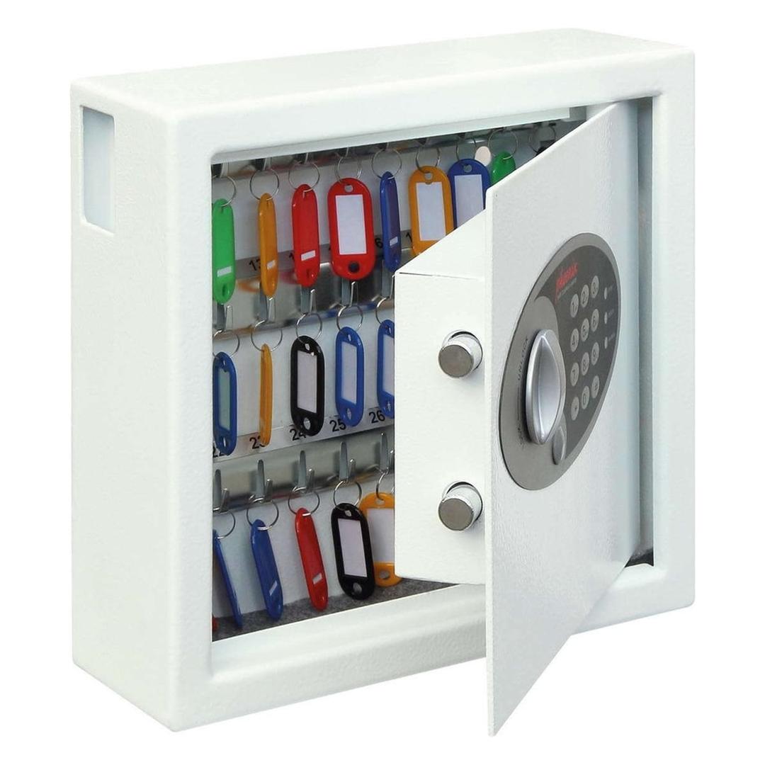 Armoire à clés sécurisée, 30 clés, trappe de dépôt CYGNUS KS0031E MKII PHOENIX - Armoire à clés sécurisée Phoenix CYGNUS KS0031E MKII, porte ouverte