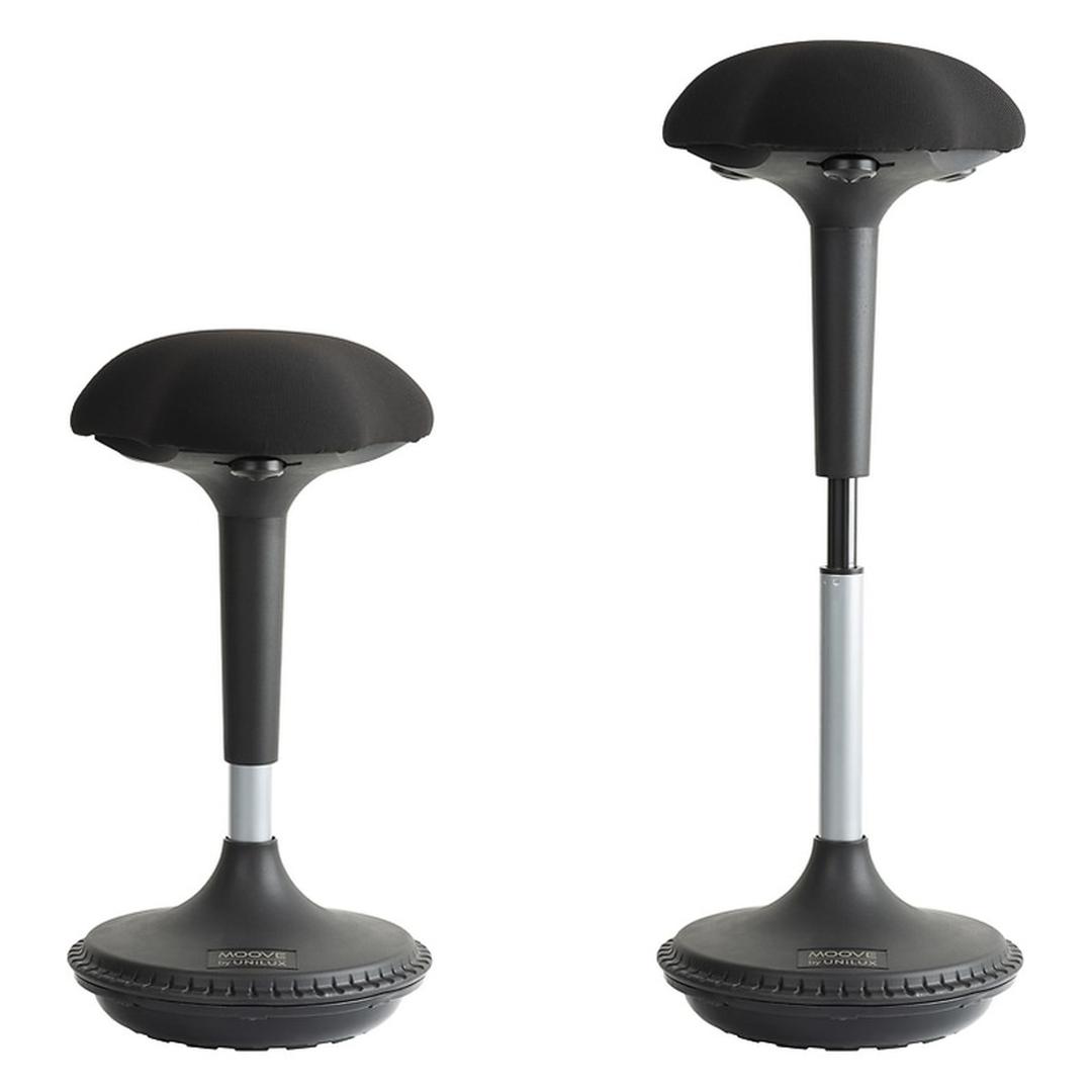 Tabouret assis-debout MOOVE noir UNILUX - Tabouret assis-debout UNILUX MOOVE noir, vue d'ensemble