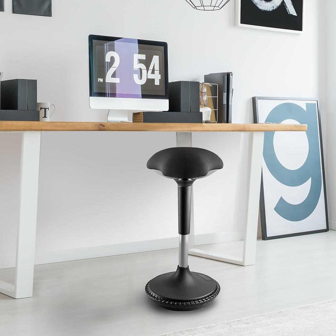 Tabouret assis-debout MOOVE noir UNILUX - Tabouret assis-debout UNILUX MOOVE noir, en situation dans un bureau