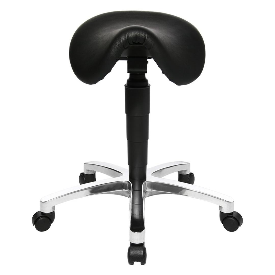 Tabouret selle Bonanza cuir noir TOPSTAR - Tabouret selle Topstar Bonanza cuir noir, vue de face