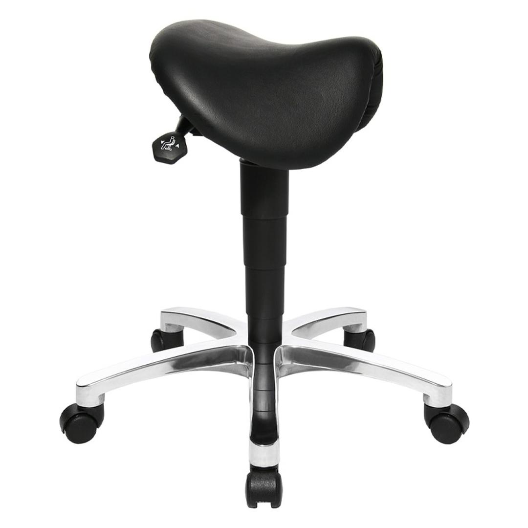 Tabouret selle Bonanza cuir noir TOPSTAR - Tabouret selle Topstar Bonanza cuir noir, vue de côté