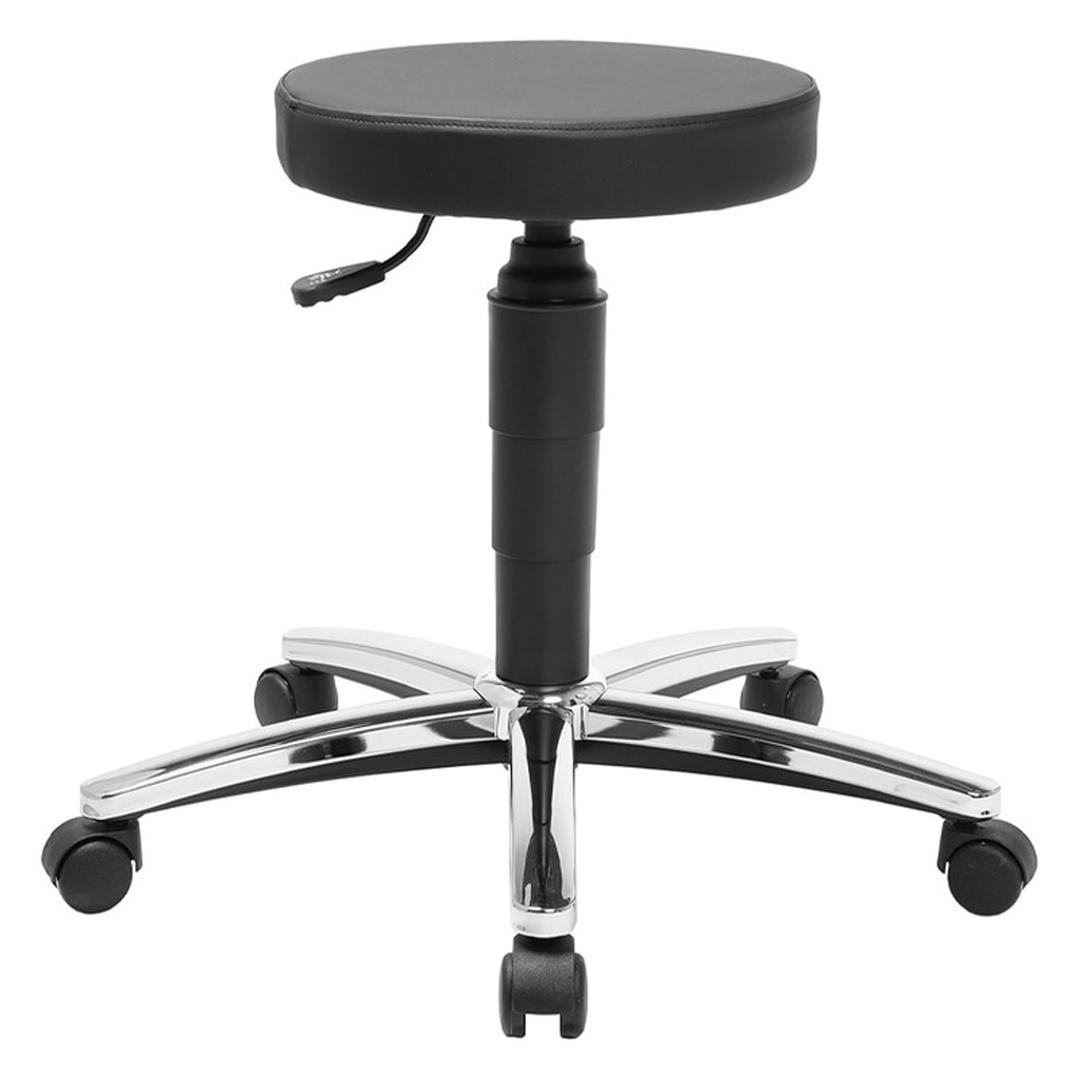 Tabouret pivotant TEC 70 chrome, Skai noir TOPSTAR - Tabouret pivotant Topstar TEC 70 chrome, Skai noir, position haute
