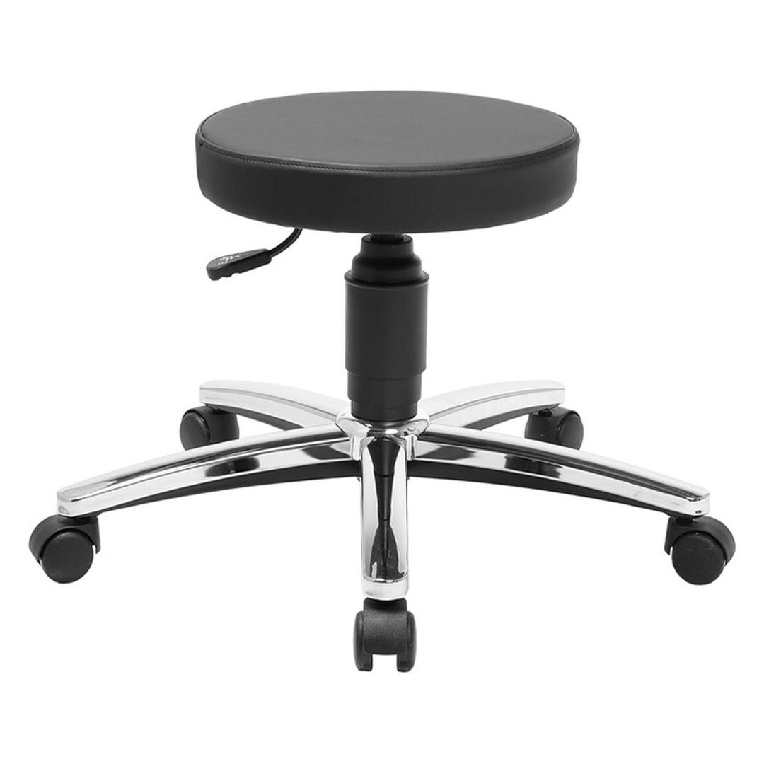 Tabouret pivotant TEC 70 chrome, Skai noir TOPSTAR - Tabouret pivotant Topstar TEC 70 chrome, Skai noir, position basse