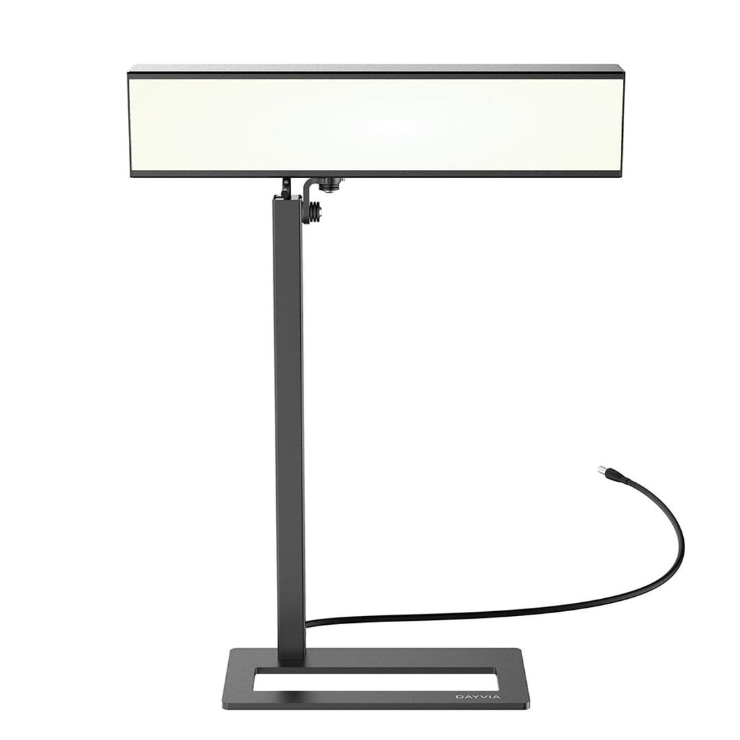Lampe de luminothérapie LED, tête pivotante Dayvia SUNDESK 3 UNILUX - Lampe de luminothérapie LED UNILUX Dayvia SUNDESK 3 noire, mode lumière blanche neutre de bureau