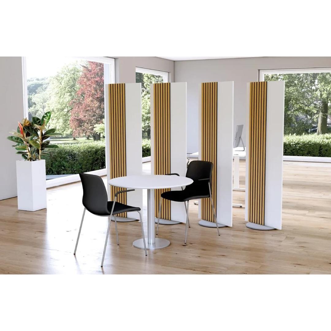 Cloison acoustique pivotante, 80 x 165 cm Oxford pivotant blanc KERKMANN - Cloison acoustique pivotante kerkmann Oxford pivotant blanc, en situation autour d'un coin de réunion