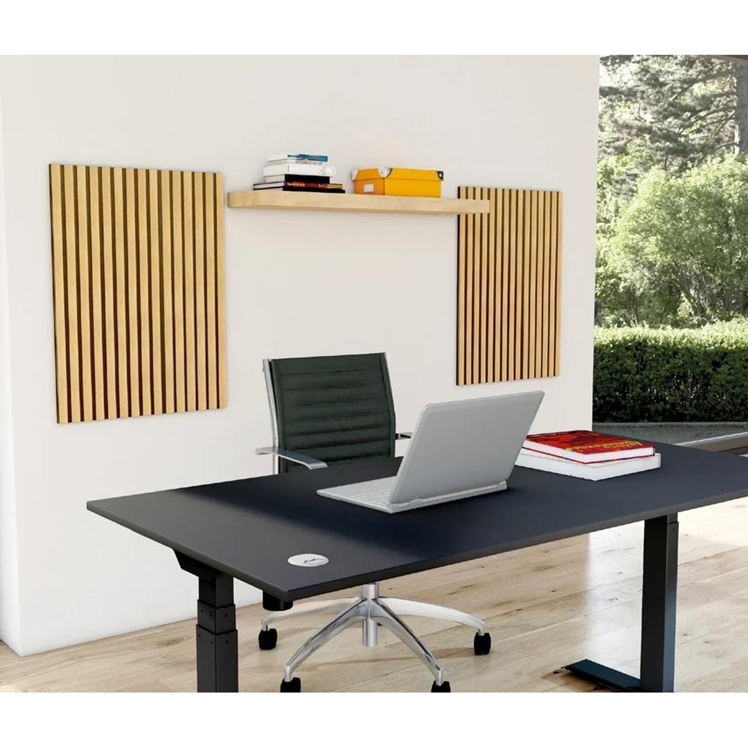 Panneau mural acoustique autocollant, 60 x 80 cm, lot de 2 panneau mural acoustique Oxford, lot de 2 KERKMANN - Panneau mural acoustique autocollant kerkmann panneau mural acoustique Oxford, lot de 2, posés au mur derrière un bureau