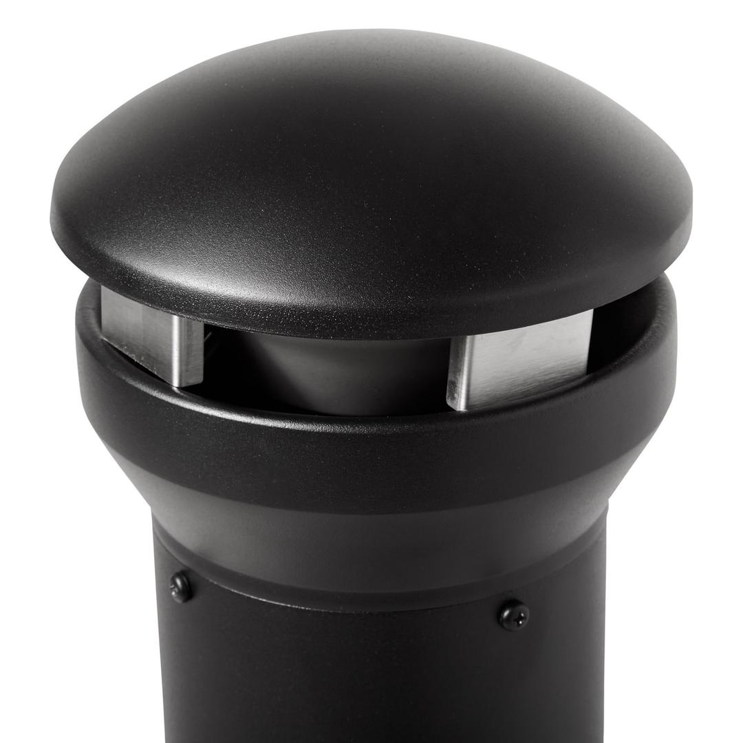 Cendrier sur pied en métal Infinity Traditional noir RUBBERMAID - Cendrier sur pied en métal Rubbermaid Infinity Traditional noir, chapeau et ouverture