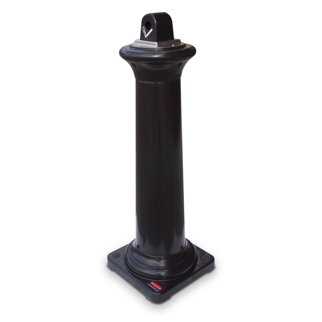 Cendrier sur colonne en résine GroundsKeeper Tuscan noir RUBBERMAID - Cendrier sur colonne en résine Rubbermaid GroundsKeeper Tuscan noir, vue d'ensemble