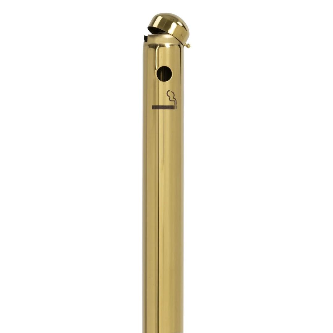 Cendrier sur pied en inox, socle béton SMOKER POLE doré SECURIT - Cendrier sur pied en inox Securit SMOKER POLE doré, capuchon ouvert