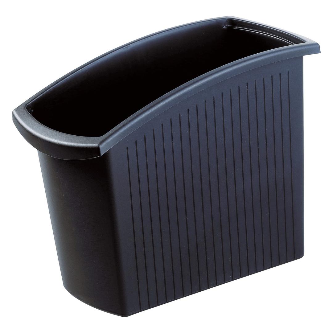 Corbeille à papier, rectangulaire et étroite MONDO HAN - Corbeille à papier HAN MONDO noir, vue d'ensemble