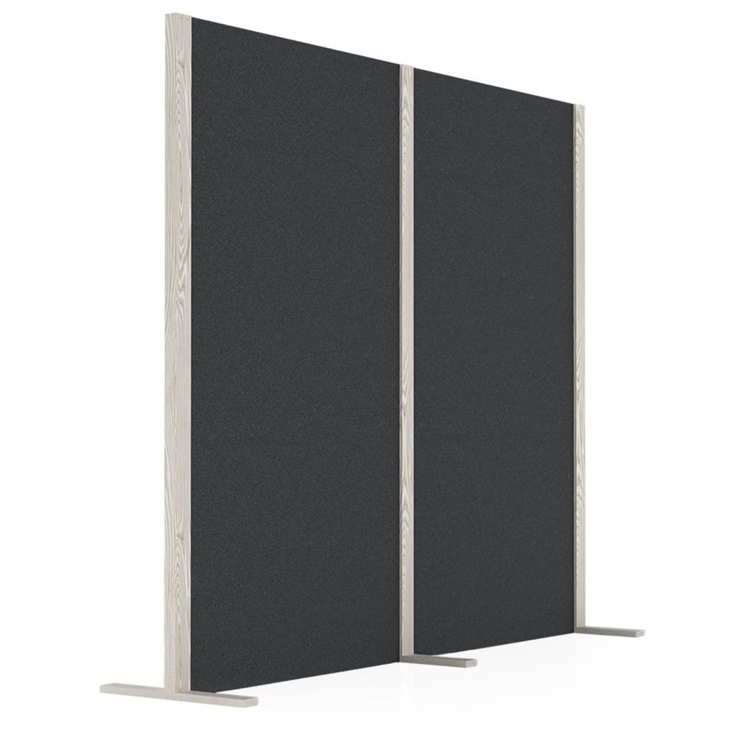 Cloison acoustique en frêne, 2 parois, 207 x 180 cm Wood Series double gris MAGNETOPLAN - Cloison acoustique magnetoplan Wood Series double gris, vue de face