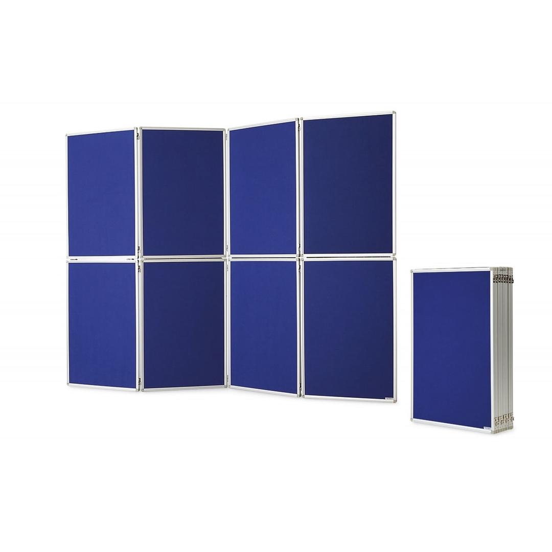 Cloison pliante en feutre, 244 x 181 cm cloison de présentation pliante bleu MAGNETOPLAN - Cloison de présentation pliante magnetoplan bleu, dépliée, vue d'ensemble