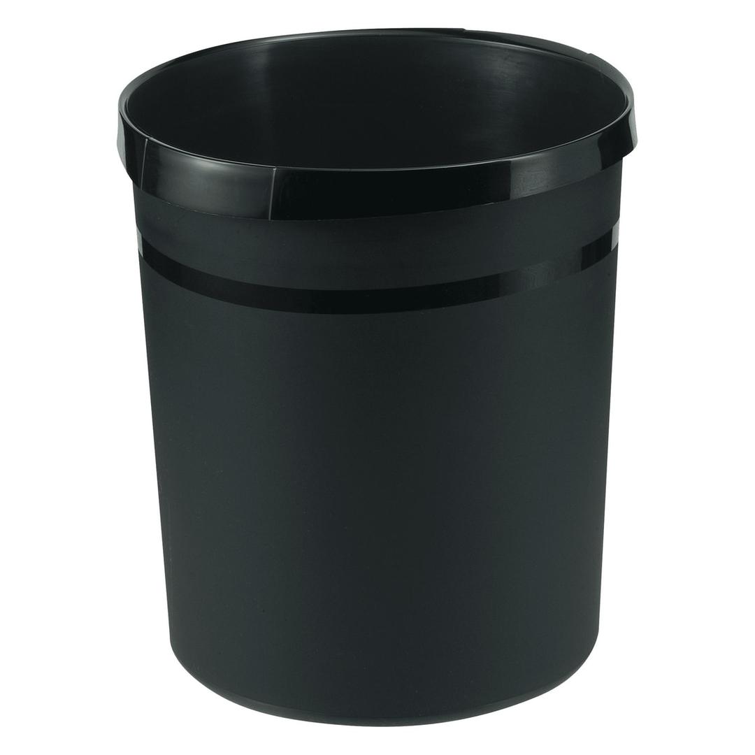 Corbeille à papier, plastique recyclé GRIP KARMA 18 litres HAN - Corbeille à papier HAN GRIP KARMA 18 litres noire, vue d'ensemble