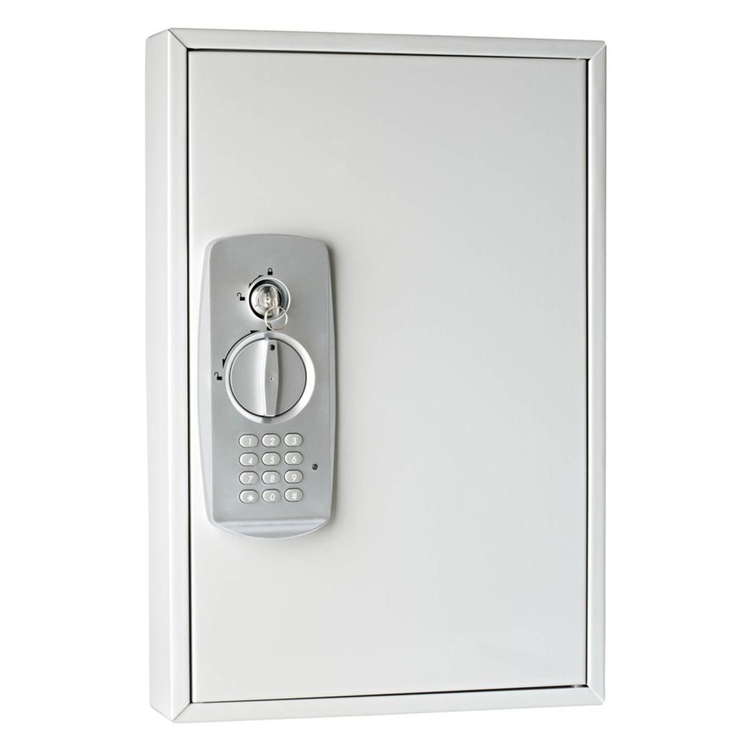 Armoire à clés murale à code électronique, 21 ou 32 clés Armoire à clés à serrure électronique WEDO - Armoire à clés à serrure électronique WEDO 32 clés, vue d'ensemble, porte fermée