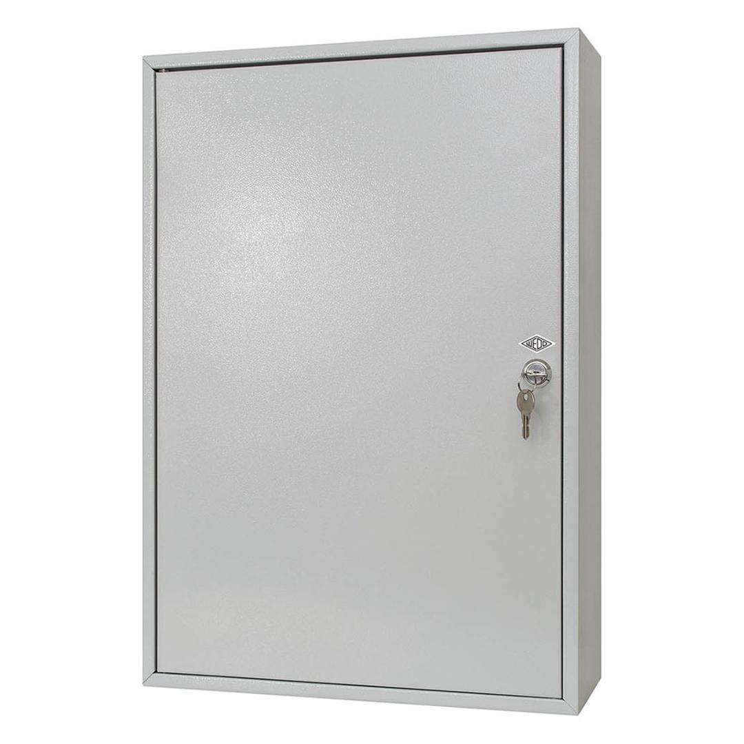 Armoire à clés murale, 150 ou 200 clés Armoire à clés à barrettes réglables WEDO - Armoire à clés WEDO à barrettes réglables 150 clés, vue d'ensemble, porte fermée