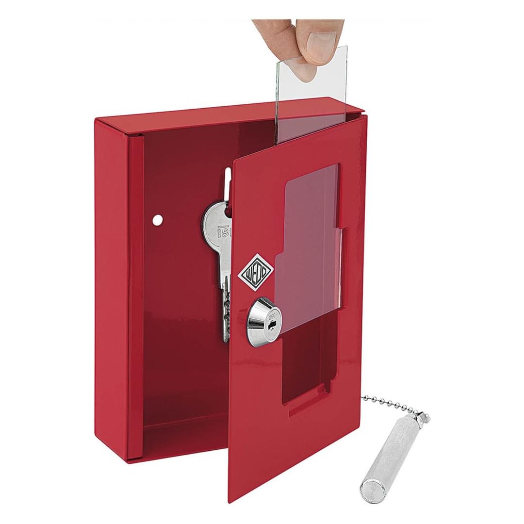 Boîte murale pour clé de secours, avec marteau Boîte à clé de secours WEDO - Boîte murale pour clé de secours WEDO Boîte à clé de secours, prise de la clé