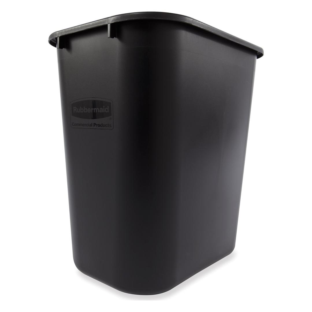 Corbeille à papier, rectangulaire Deskside RUBBERMAID - Corbeille à papier Rubbermaid Deskside noire 26,6 litres, vue d'ensemble