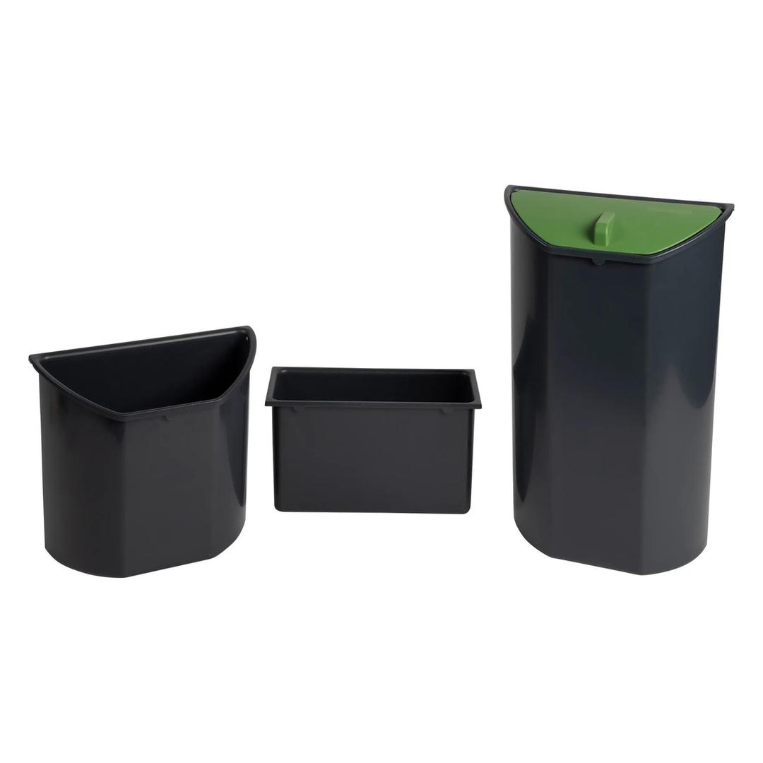 Corbeille de tri, 3 compartiments Écologic 26 litres EXACOMPTA - Corbeille de tri EXACOMPTA Écologic 26 litres noire et grise, les trois compartiments