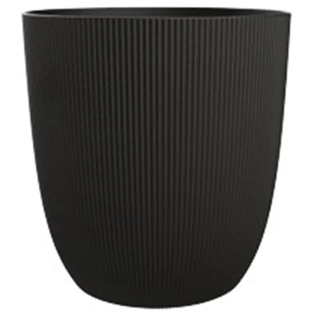 Cache-pot rond strié IRIS EDA - Cache-pot EDA IRIS ø 12,5 cm noir, vue d'ensemble