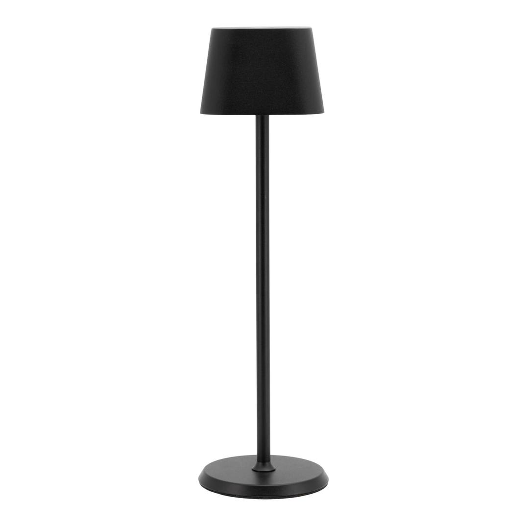 Lampe de table LED sans fil, abat-jour carré GEORGINA SECURIT - Lampe de table LED rechargeable Securit GEORGINA noire, vue de face