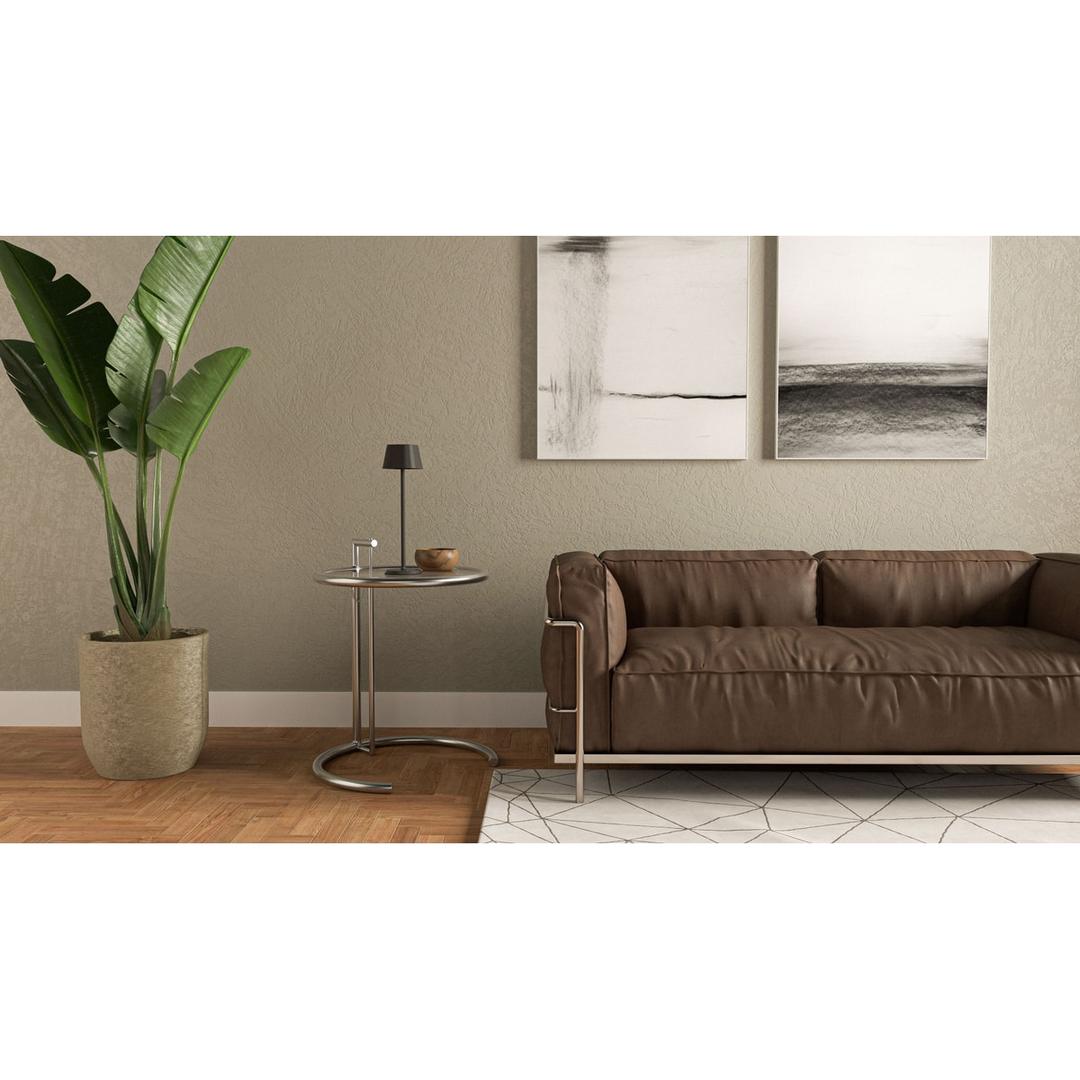 Lampe de table LED sans fil, abat-jour carré GEORGINA SECURIT - Lampe Securit GEORGINA noire posée sur un guéridon, dans un salon