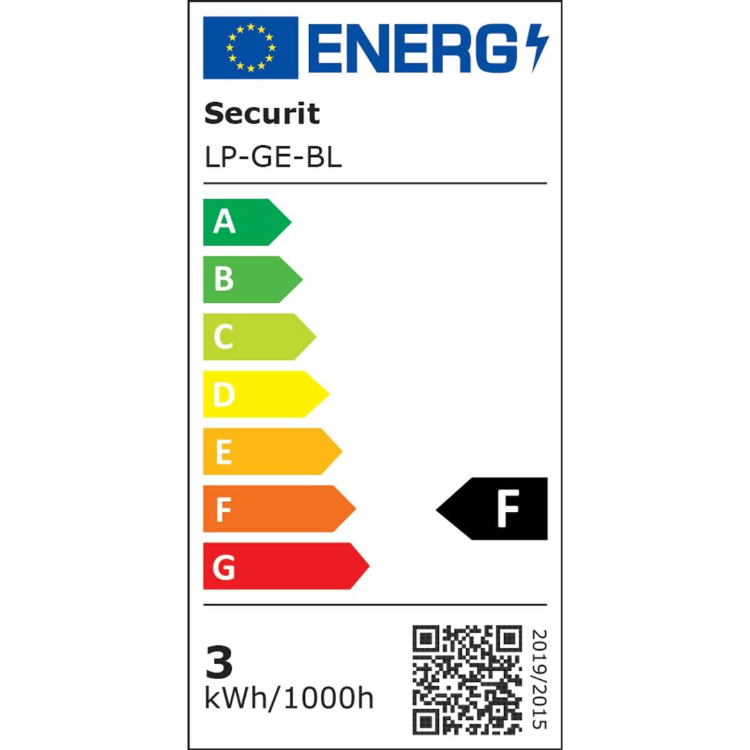 Lampe de table LED sans fil, abat-jour carré GEORGINA SECURIT - Étiquette énergie de la lampe de table Securit GEORGINA noire, classe F