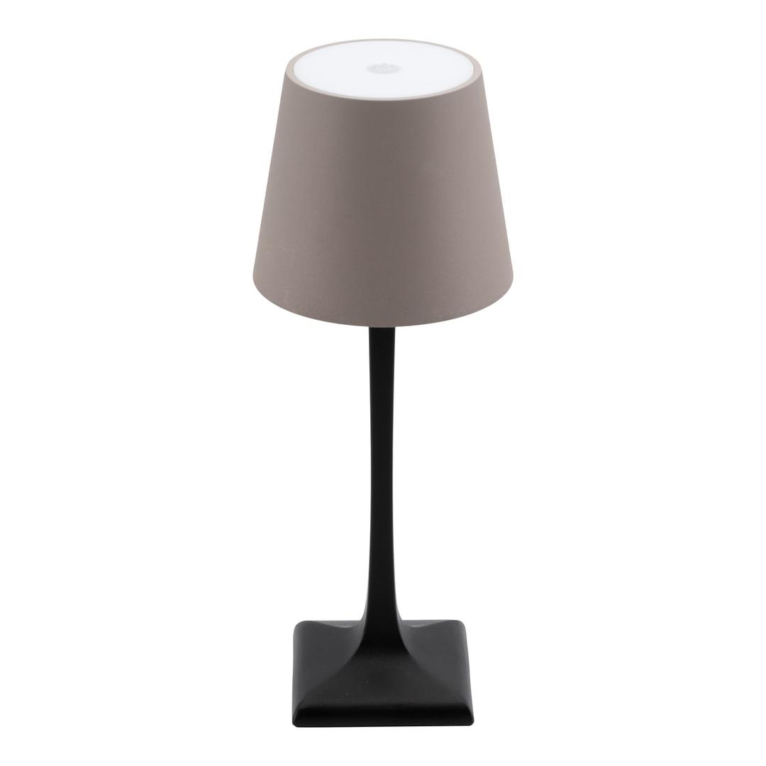 Lampe de table LED sans fil, noir et taupe MILANO SECURIT - Lampe de table LED rechargeable Securit MILANO noir et taupe, vue de face